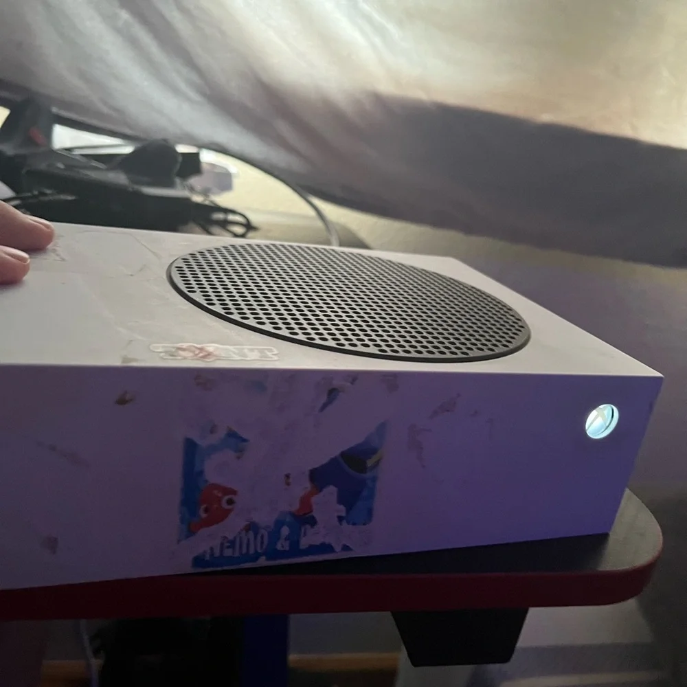 White Gaming Console with Black Speaker Grill